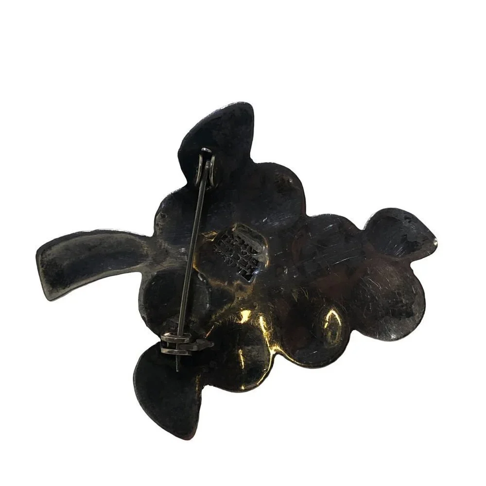 VINTAGE‎ Sterling Silver Grapes Brooch Stacking Dimensional 2